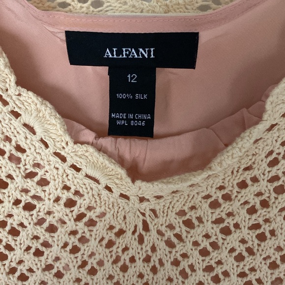 Polo Jeans company cream loose knit sweater with pink silk tank underneath - Picture 3 of 5